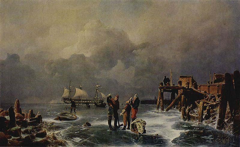 Andreas Achenbach Ufer des zugefrorenen Meeres (Winterlandschaft)